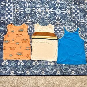 Kids Sleeveless Tops Set - Orange, Cream, and Blue